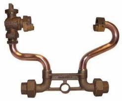 Coupon 🥰 A.Y. McDonald 7 in. Copper 5/8 x 3/4 in. Meter Setter Horizontal 3/4 in. Dual Purpose Nut (Flare/FIP) Inlet/Outlet Ball Valve x Meter Nut Lead Free 🤩