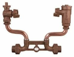 Promo 🤩 A.Y. McDonald 7 in. Copper 5/8 x 3/4 in. Meter Setter Horizontal 3/4 in. Dual Purpose Nut (Flare/FIP) Inlet/Outlet Ball Valve x Dual Check Lead Free 😀