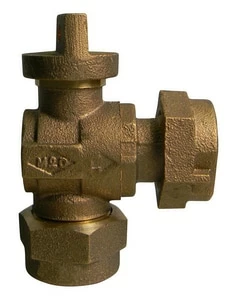 Brand new 🛒 A.Y. McDonald 1 x 5/8 in. CTS Compression x Meter Swivel Brass and Rubber Reducing Angle Lock Wing Ball Valve 👏