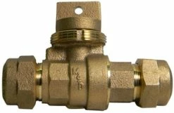 New 🌟 A.Y. McDonald 1 in. PEP Brass Ball Valve Curb Stop Minneapolis Pattern 🎉