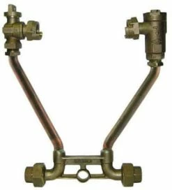 Brand new 🎁 A.Y. McDonald 12 in. Copper 1 in. Meter Setter Horizontal 1 in. Dual Purpose Nut (Flare/FIP) Inlet/Outlet Ball Valve x Dual Check Lead Free 🌟