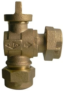 Best Pirce 🎉 A.Y. McDonald 3/4 in. CTS x Meter Swivel Brass and Rubber Angle Ball Valve Curb Stop ⭐
